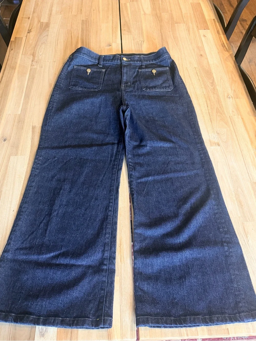 Women’s JCrew Wide Leg Dark Blue Sailor Jeans size 32